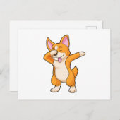 Welshe Corgi bij Hip Hop Dans Dab Briefkaart (Voorkant / Achterkant)