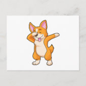 Welshe Corgi bij Hip Hop Dans Dab Briefkaart (Voorkant)