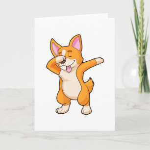 Welshe Corgi bij Hip Hop Dans Dab Kaart