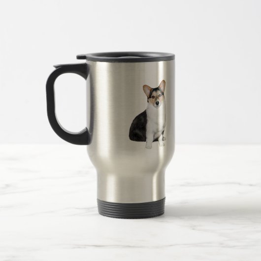 Welshe Corgi (driekleurig) Reisbeker (Links)