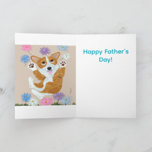 Welshe Corgi en Vlinders Gelukkige Vaderdag Kaart