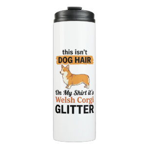 Welshe Corgi Glitter Grappig Hond Liefhebber T-Shi Thermosbeker
