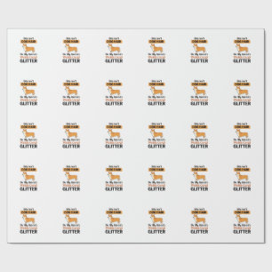 Welshe Corgi Glitter Grappige Hond Liefhebber T-Sh Cadeaupapier