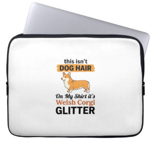Welshe Corgi Glitter Grappige Hond Liefhebber T-Sh Laptop Sleeve