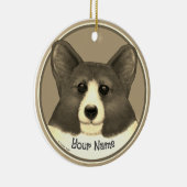 Welshe Corgi hond  Keramisch Ornament (Rechts)
