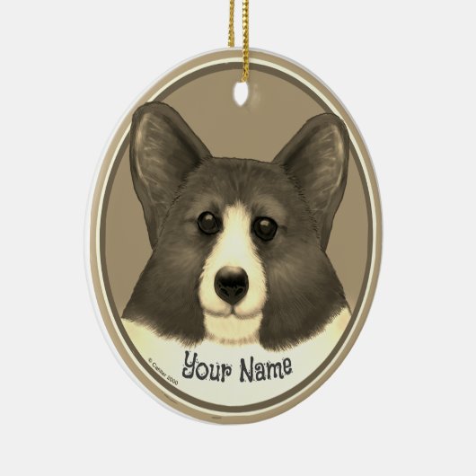 Welshe Corgi hond  Keramisch Ornament (Rechts)
