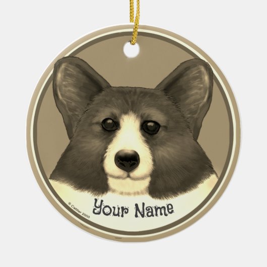 Welshe Corgi hond  Keramisch Ornament (Voorkant)