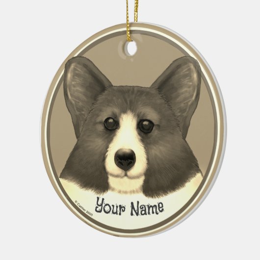 Welshe Corgi hond  Keramisch Ornament (Links)