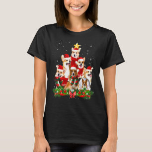 Welshe Corgi Hond Kersthond Licht Boom Kerstmis Ke T-shirt