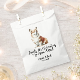 Welshe Corgi-huisdierhuwelijk Volledige Kleur Bedankzakje