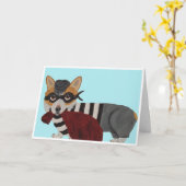 Welshe Corgi Lekkerdief Inbreker Kaart (Gele Bloem)