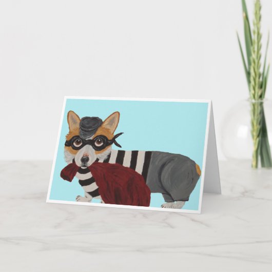 Welshe Corgi Lekkerdief Inbreker Kaart (Voorkant)