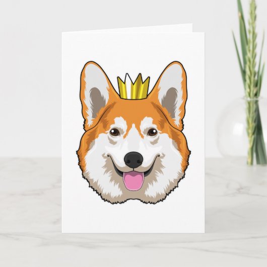 Welshe Corgi met Kroon Kaart (Voorkant)