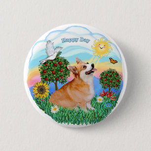Welshe Corgi (Pembroke 7b) Ronde Button 5,7 Cm