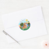 Welshe Corgi (Pembroke 7b) Ronde Sticker (Envelop)