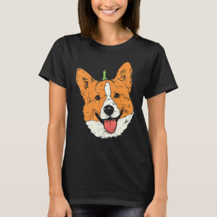 Welshe Corgi Pompoengezicht Halloween Kostuum Hond T-shirt