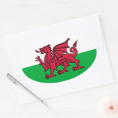 Welshe Draak Ovale Sticker (Envelop)