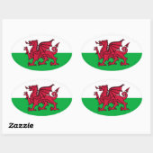 Welshe Draak Ovale Sticker (Vel)