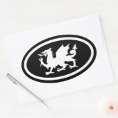 Welshe Draak Ovale Sticker (Envelop)