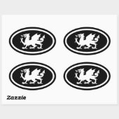 Welshe Draak Ovale Sticker (Vel)