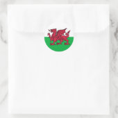 Welshe Draak Ronde Sticker (Tas)