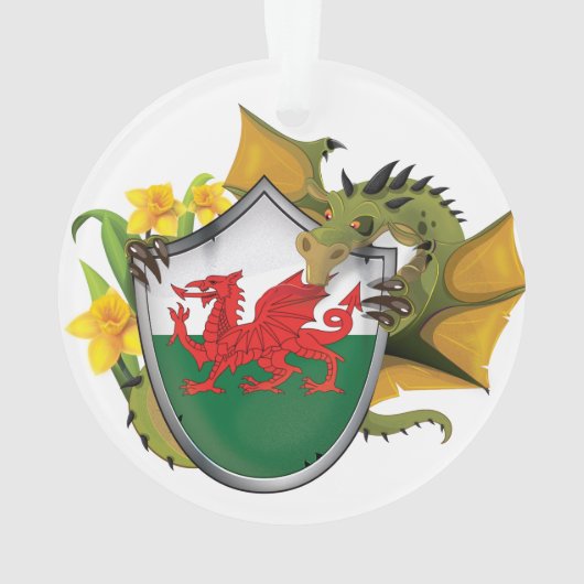 Welshe Drakenvlag Ornament (achterkant)