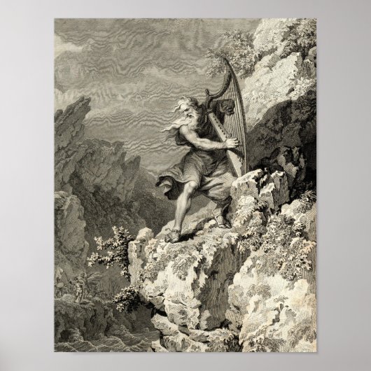 Welshe Druïde die de Harp bespeelt Poster (Voorkant)