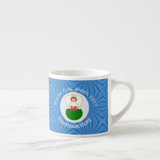 Welshe Engel Hanukkah Vlag Espresso Kop (Rechts)