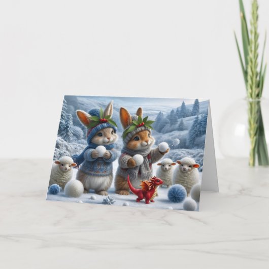 Welshe Kerstkaart Feestdagen Kaart (Voorkant)