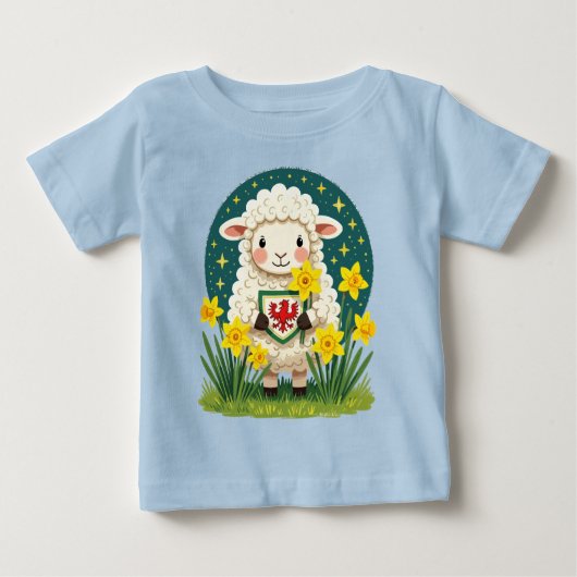 Welshe lente lammetje leuk St Davids Day ontwerp (Voorkant)