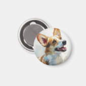 Welshe Pembroke-corgi aquarel Magneet (Voorkant / Achterkant)