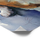 Welshe Pembroke-corgi aquarel Poster (Hoek)