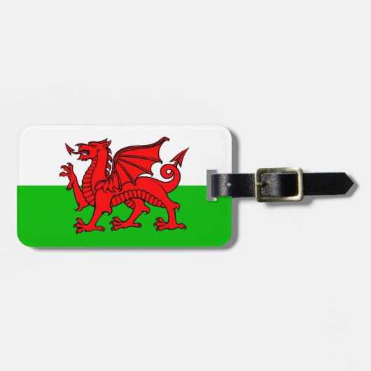 Welshe Rode Draak Wales Vlag Bagagelabel (Voorkant horizontaal)