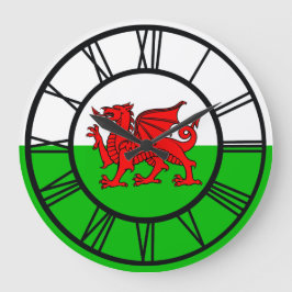 Welshe Rode Draak Wales Vlag Grote Klok