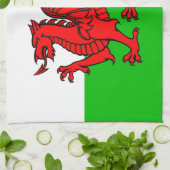Welshe Rode Draak Wales Vlag Theedoek (Gevouwen)