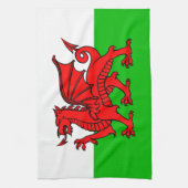 Welshe Rode Draak Wales Vlag Theedoek (Verticaal)
