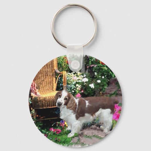 Welshe Springer Spaniel Kunst Geschenken Sleutelhanger (Voorkant)