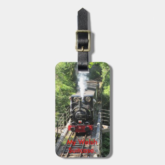 Welshe Stoomtrein. Bagagelabel (Voorkant verticaal)