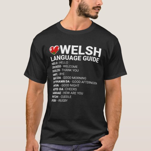 Welshe Taalgids St Davids Day Wales Vertaling T-shirt (Voorkant)