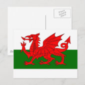 welshe vlag briefkaart (Voorkant / Achterkant)
