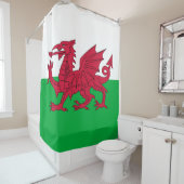 Welshe vlag douchegordijn (In situ)