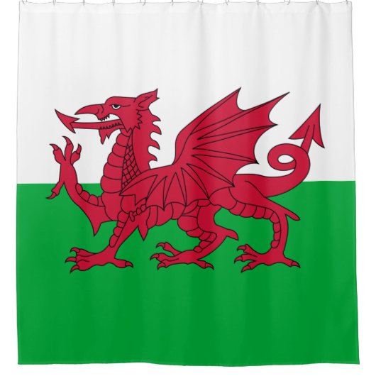 Welshe vlag douchegordijn (Voorkant)