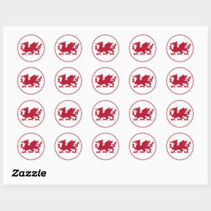 Welshe vlag ronde sticker