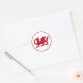 Welshe vlag ronde sticker (Envelop)