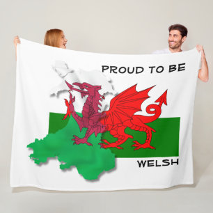 Welshe VLAG VAN WALES Red Dragon Fleece Deken