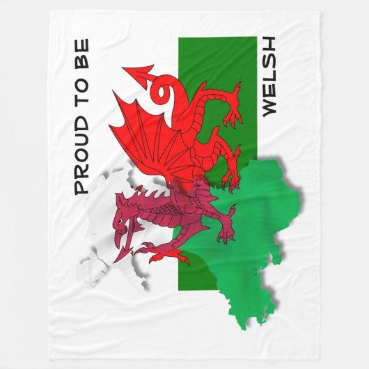 Welshe VLAG VAN WALES Red Dragon Fleece Deken (Voorkant)