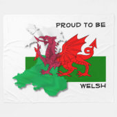 Welshe VLAG VAN WALES Red Dragon Fleece Deken (Voorkant (Horizontaal))