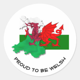 Welshe VLAG VAN WALES Red Dragon Ronde Sticker