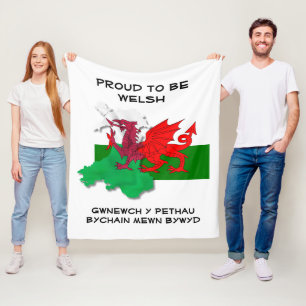 Welshe VLAG VAN WALES Rode Draak St David Quote Fleece Deken