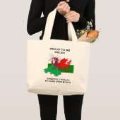 Welshe vlag van Wales TROTS OM WELSH TE ZIJN Grote Tote Bag (Voorkant (product))